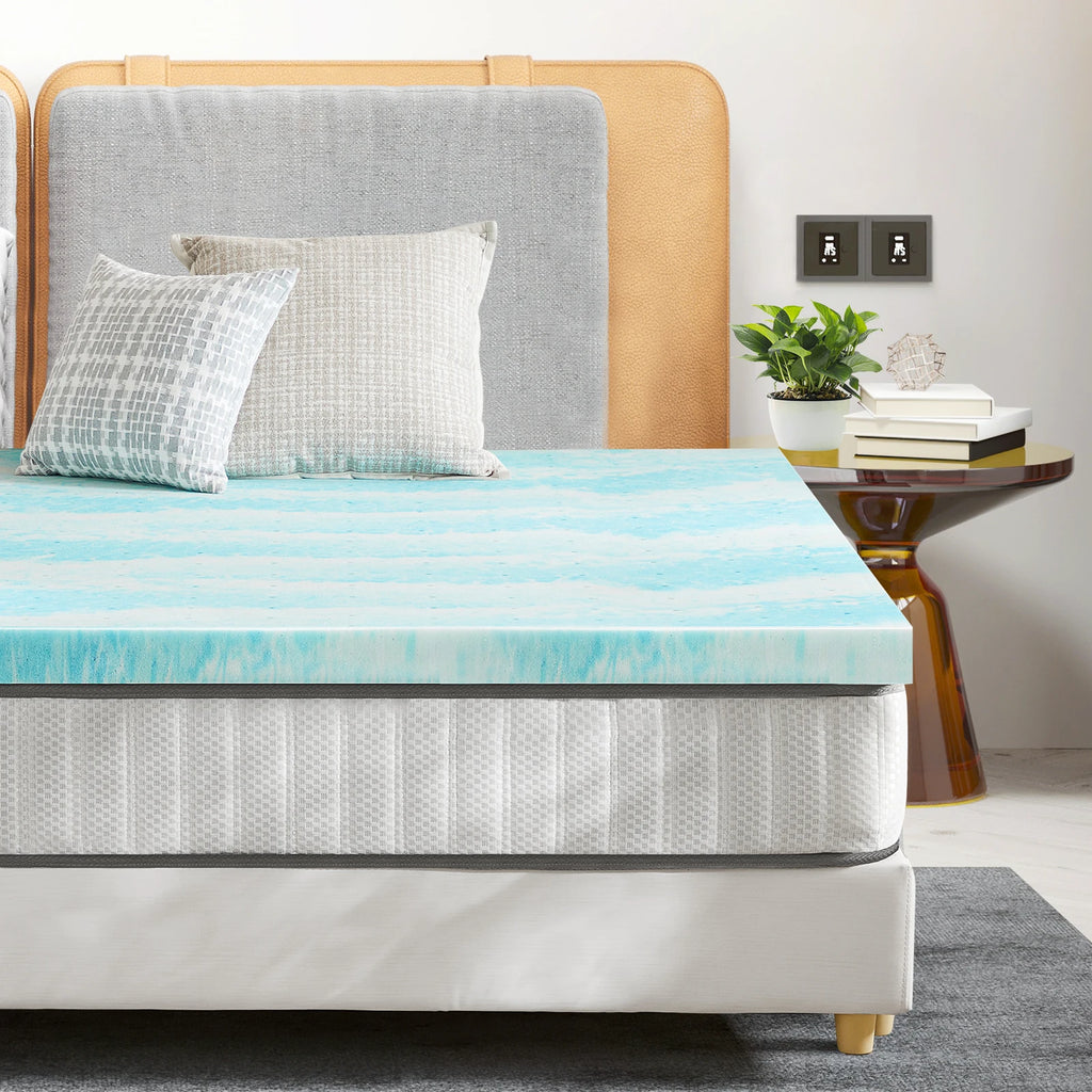 JHK 2-3 Inch Memory Foam Mattress Topper Queen Size Thick Gel  Cooling Mattress Soft and Breathable Bed Topper Bedroom Furniture