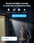 H.VIEW PIR Battery Powered Camera Wireless Outdoor, 2K 3MP WiFi Security Camera with Spotlight Siren, 2-Way Audio, Waterproof