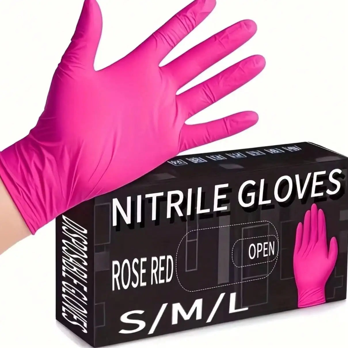 2/20/50/100pcs Black Disposable Nitrile Gloves, Latex-Free Waterproof Anti-Static Multi-Purpose Work Gloves, Powder-Free, Suitable For Kitchen, Bathroom, Home, Hair Dyeing, Beauty Salon, Painting, Craft Protection Gloves [No