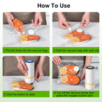 Vacuum Sealer Pump Electric Air Pump Rechargeable Automatic Sealing Machine with Reusable Vacuum Sealer Bags Food Packaging Bag