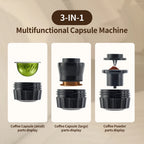 Portable Wireless Electric Espresso Coffee Machine For Travel &Car &Home Camping Coffee Maker 3-in-1 Capsule Powder Coffee Maker