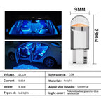 10X New W5W LED T10 Car Lights COB Glass Interior Parts Bulbs White ice blue Yellow Auto License Plate Lamp Dome Read Light 12V