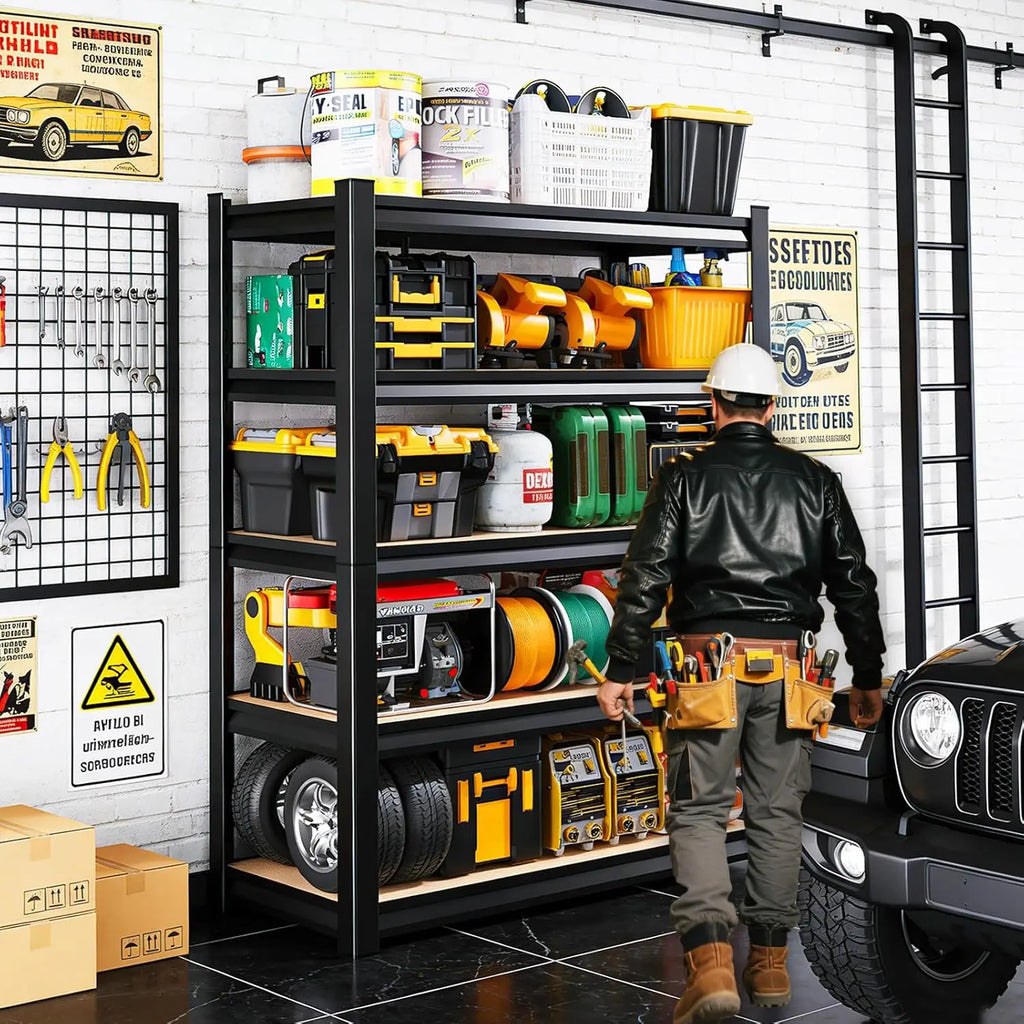2000LBS Garage Shelving, Heavy Duty Garage Shelves, Adjustable Metal Shelving Unit, Easy Assembly Garage Storage, Customized