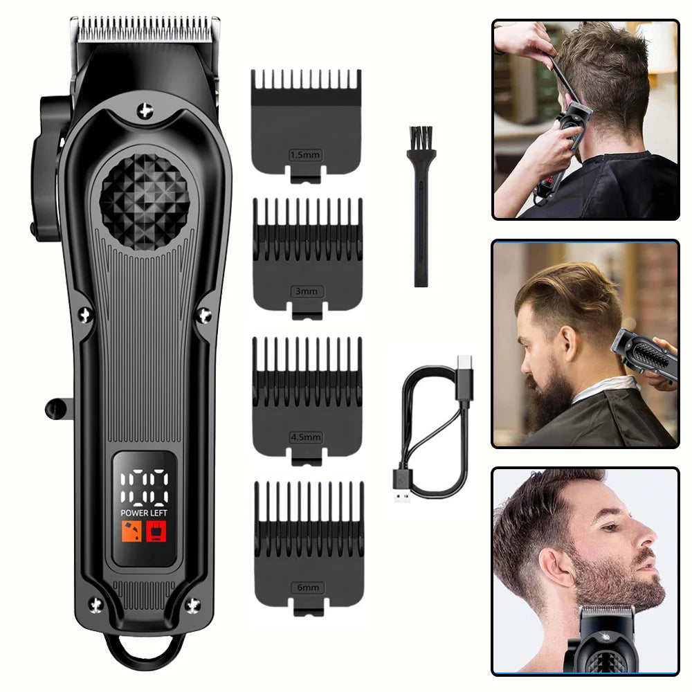 Professional Hair Clipper for Men, Electric Barber Clipper Cordless Rechargeable Hair Cutting Clippers, Men's Hair Cutting Tools