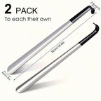 Long Handle Shoe Horn Set of 2, 13 & 16 Inch, High Quality Metal with Ergonomic Handle, Makes Putting on Shoes Effortless