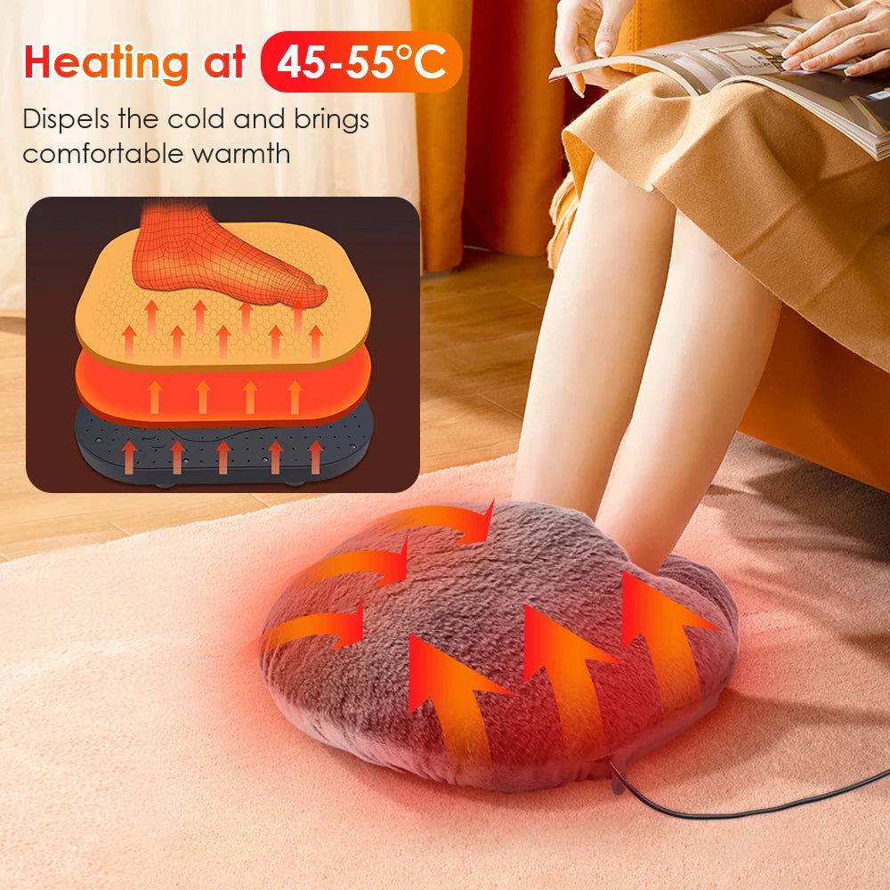 Electric Heating Foot Pad Washable Feet Warmer Household Soft Plush Thermal Heating Blanket Foot Warming Mat Home Office Bedroom