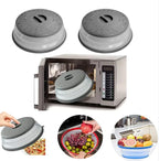 Microwave Splatter Covers, 10.4" Collapsible Microwave Lid for Food, 300°F Heat-Resistant PP Splatter Guard for Plate Dish, Multi-Use Kitchen Colander Gadget for Washing Fruits Vegetables