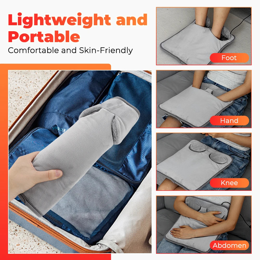 Electric Heating Foot Pad Washable Feet Warmer Household Soft Plush Thermal Heating Blanket Foot Warming Mat Home Office Bedroom