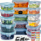 48PCS BPA-Free Food Storage Set – 24 Airtight Containers with Lids & Labels for Kitchen, Pantry & Travel - Nexvibe