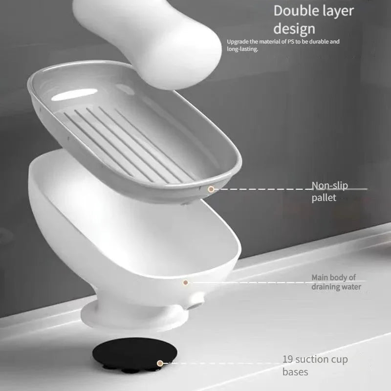Quick-Dry Soap Dish, 2-Tier Detachable with Drainage Plate, Keeps Sink Dry | Fast US Shipping