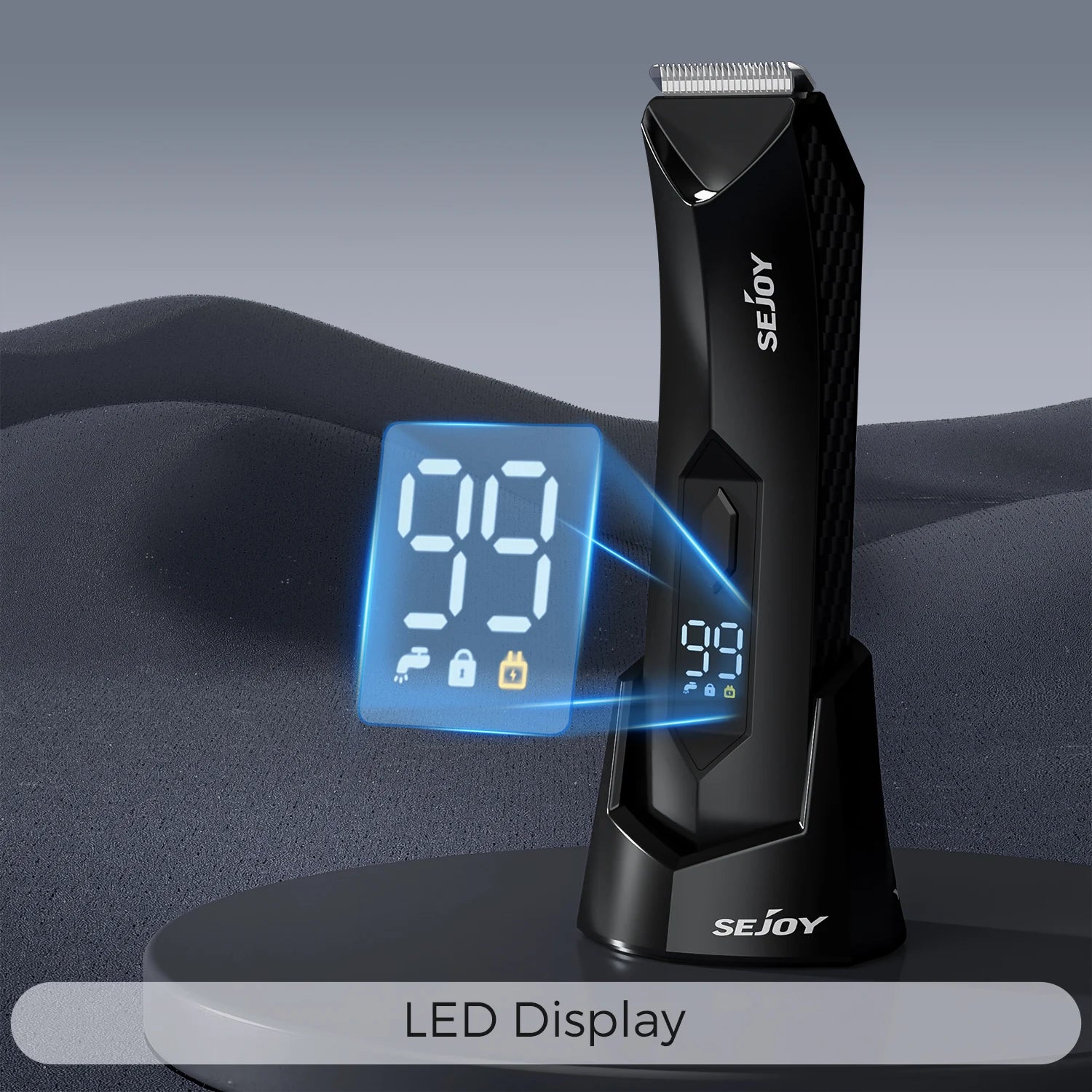 SEJOY Body Pubic Hair Trimmer for Men With Standing Recharge Dock,Balls Women Lady Shaver Hair Removal Bikini Trimmer