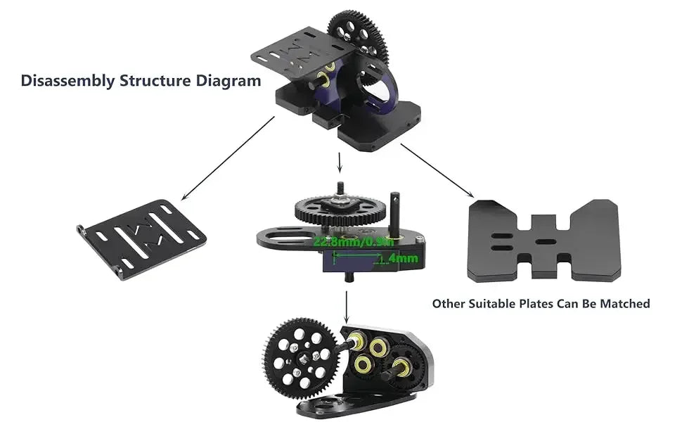 AMK 1/10 Overdrive 30% Metal Differential LCG Transmission with POM Skid Plate for RC Crawler Axial SCX10 Capra Element Gspeed