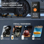 5-IN-1 Car Jump Starter with Air Compressor High Peak Auto Battery Booster 150PSI Air Pump Power Bank Tire Inflator