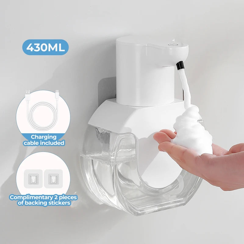 Automatic sensor soap dispenser, foam hand washing device, portable soap bottle, 500ml soap distribution device, in bathroom