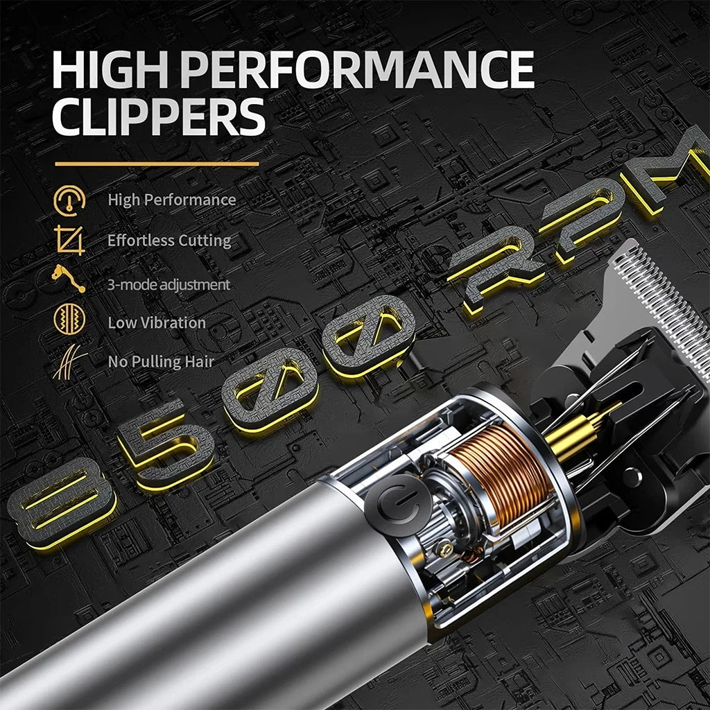 Cordless Hair Clipper with LED Display, Rechargeable Electric Trimmer for Men, USB Charging Beard Trimmer,Professional Barber & Home Use