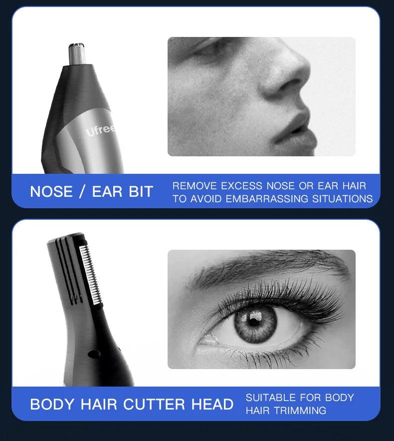 Ufree Electric Hair Cutting Machine Beard Trimmer Hair Clipper Rechargeable Man Shaver Trimmer Barber Professional Hair Trimmer
