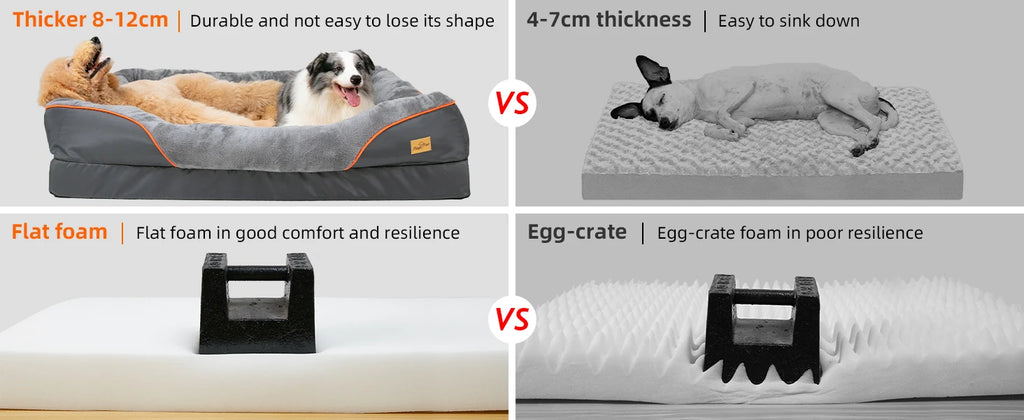 Jumbo Large Orthopedic Dog Bed Memory Foam Pet Sofa Couch Waterproof Elevated Cushion Warm Puppy Bolster Couch Removable Cover