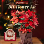 Rolife Artificial Flower Wooden 3D Puzzle Poinsettia DIY Model Building Kit for Home Decor Mother's Day Valentine's Day Gifts
