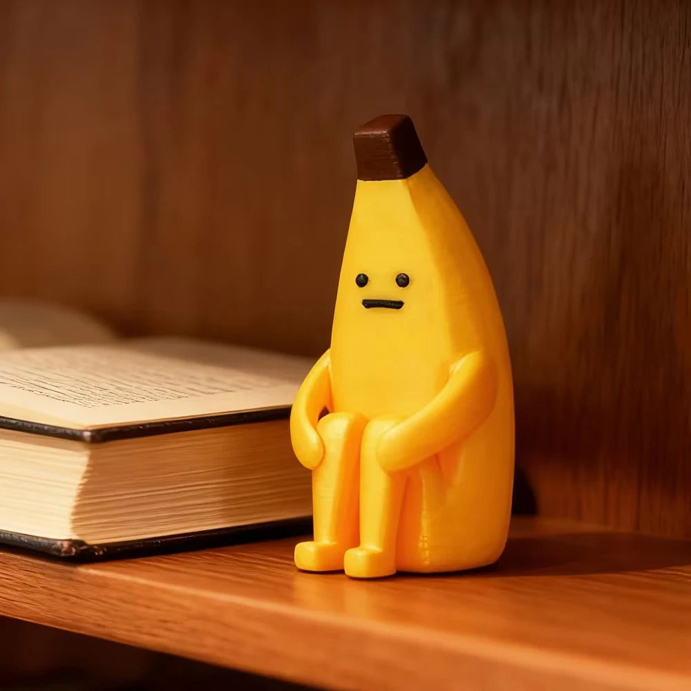 Anxious Banana 3D Printed Figurines – Durable Pla Decor for Home, Office & Car, Giftable