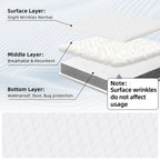 1Pc Waterproof Mattress Protector, thickened skin-friendly quilted bed cover with deep pocket, breathable bedroom bedding