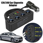 Flash sale 3.0 Dual USB Socket 120W Car Cigarette Lighter Splitter 12V 24V Fast Charger Plug Phone Power Adapter for Car DVR Dashcam