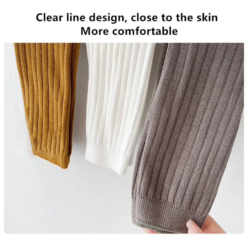 Spring Baby Boys Girls Pants Newborn Girl Leggings Tights Cotton Stretch Kids Children Knitting Trousers For 0 to 6Years