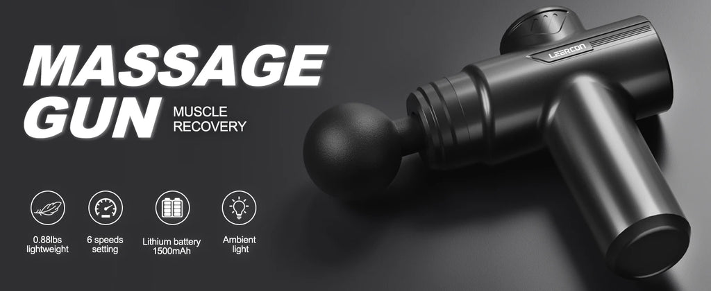 LEERCON Mini Massage Gun, 6 Speeds 4 Heads, Portable Fascial Gun Deep Tissue Massager, Muscle Fatigue Relief for Gym Travel, Gift