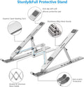 Ergonomic Aluminum Alloy Foldable Laptop Stand, 7 Adjustable Angles, Sand-Blasted Anti-Slip Stable Computer Holder
