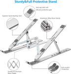 Ergonomic Aluminum Alloy Foldable Laptop Stand, 7 Adjustable Angles, Sand-Blasted Anti-Slip Stable Computer Holder
