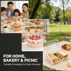 50Pcs Clear Plastic Food Containers - Disposable Clamshell Boxes for Fruit Salad Sandwich Dessert Takeout Picnic Party