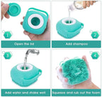 2-in-1 Silicone Pet Bath Brush - Fur Cleaning Massaging Foam Making Gentle on Dog Skin