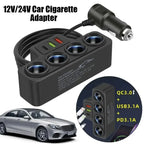 Flash sale 3.0 Dual USB Socket 120W Car Cigarette Lighter Splitter 12V 24V Fast Charger Plug Phone Power Adapter for Car DVR Dashcam