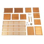 6-Tier Corner Bamboo Book Shelf Waterproof 360° Rotating Storage Display Rack Floor Standing Bookcase Shutter Door Design for Living Room Study Room Office,37*37*172cm
