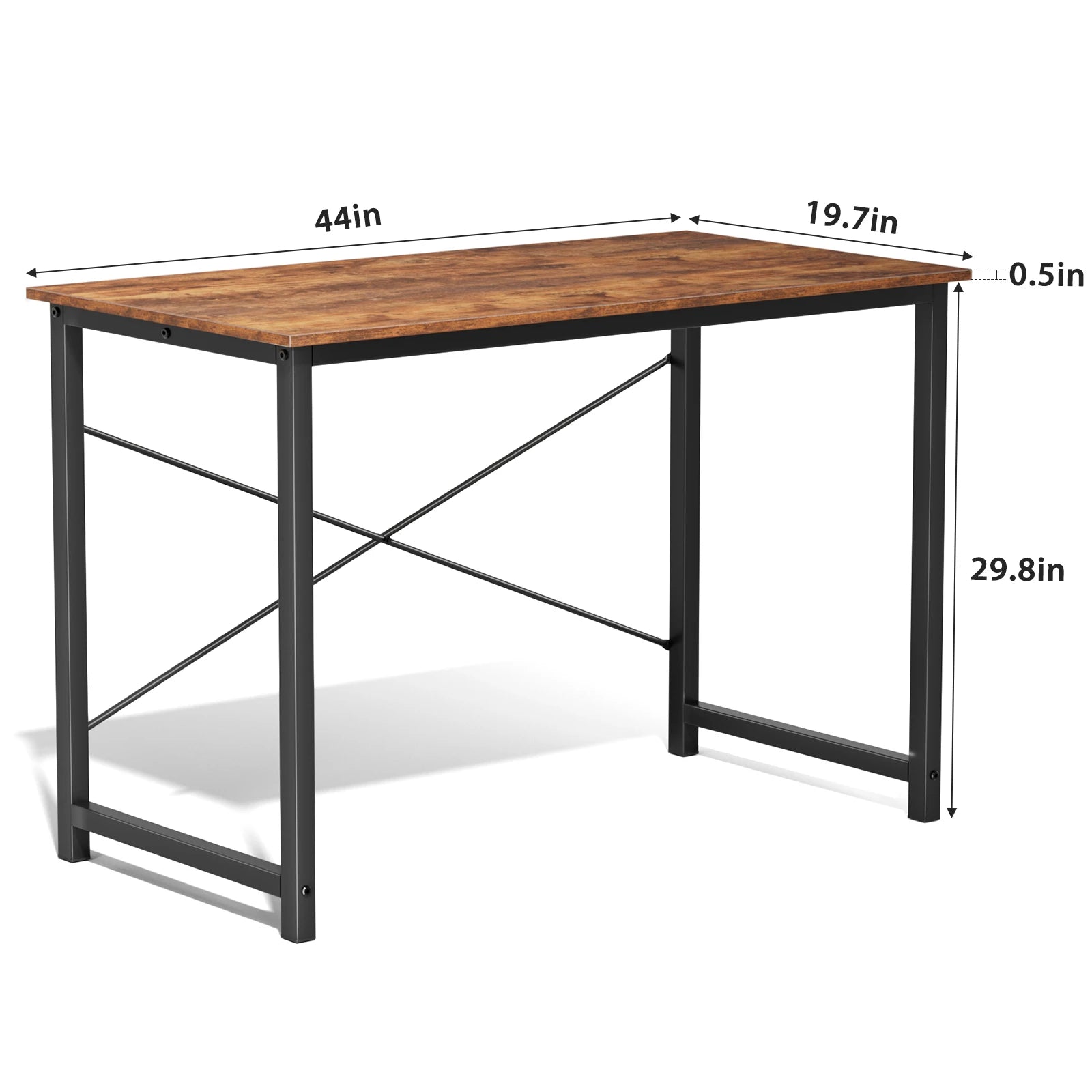 JHK Computer Office Desk Writing Study Office Gaming Table Modern Simple Style Compact Metal Frame Wood Tabletop Easy Assembly