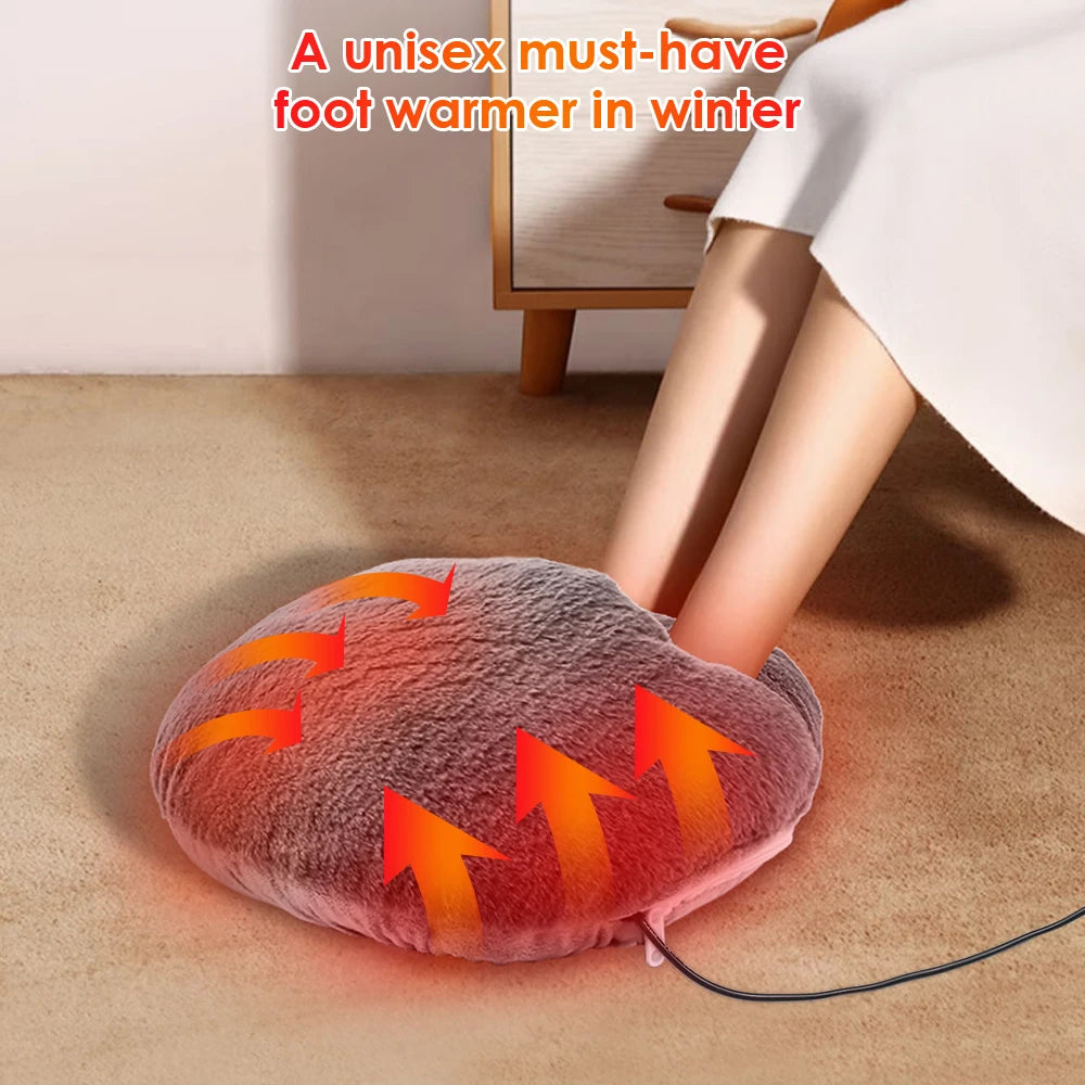 Electric Heating Foot Pad Washable Feet Warmer Household Soft Plush Thermal Heating Blanket Foot Warming Mat Home Office Bedroom