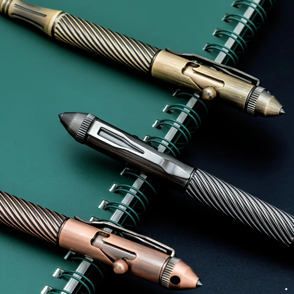 1Pc Brass Pen with Tungsten Steel Nib, Heavy Metal Feel, Retro Design, for Business and Office Use, Rotating and Retractable, Suitable for Students/Organizations, Holiday Gifts, Valentine's Day, Back-To-School Season, School