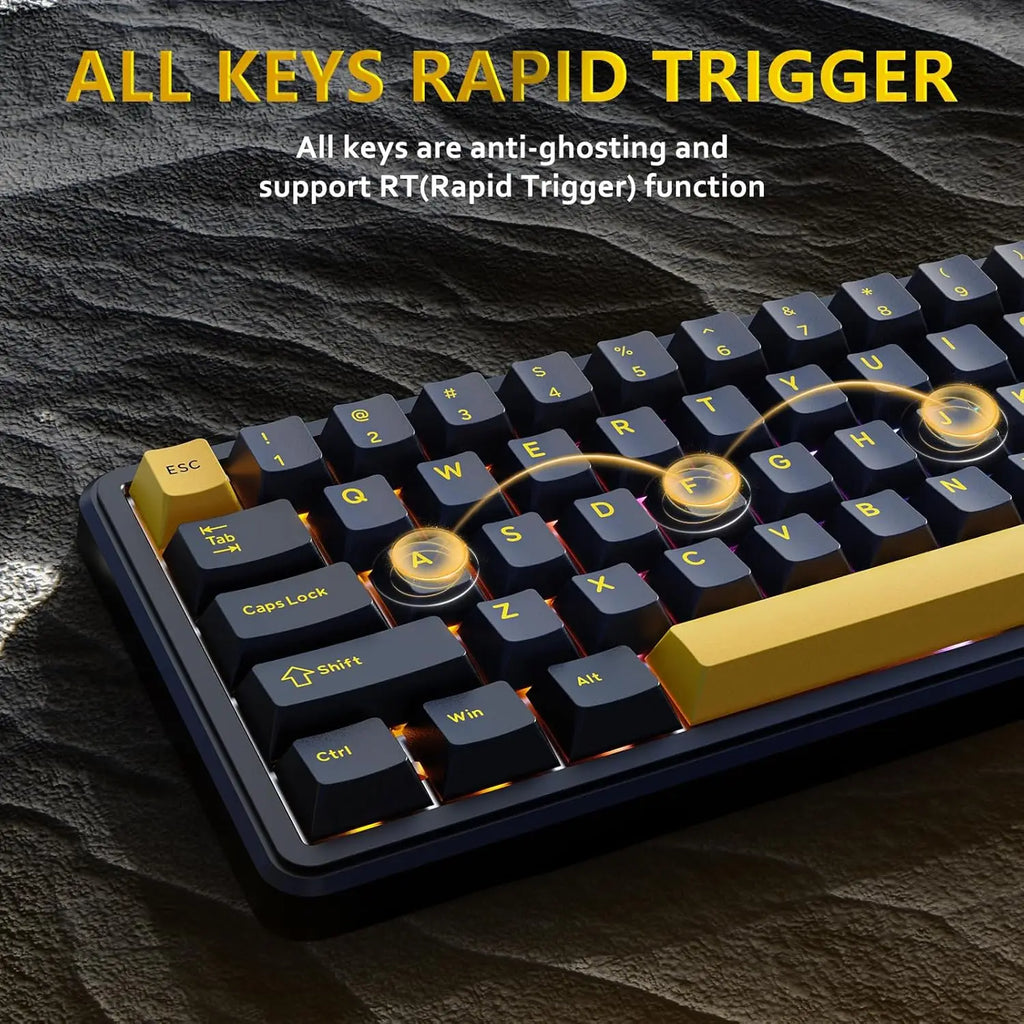 ATTACK SHARK X65 HE Hall Effect Keyboard, 8Khz Polling 0.01mm Adjustable Trigger 0.125ms Latency, Hot-Swappable RGB Backlit
