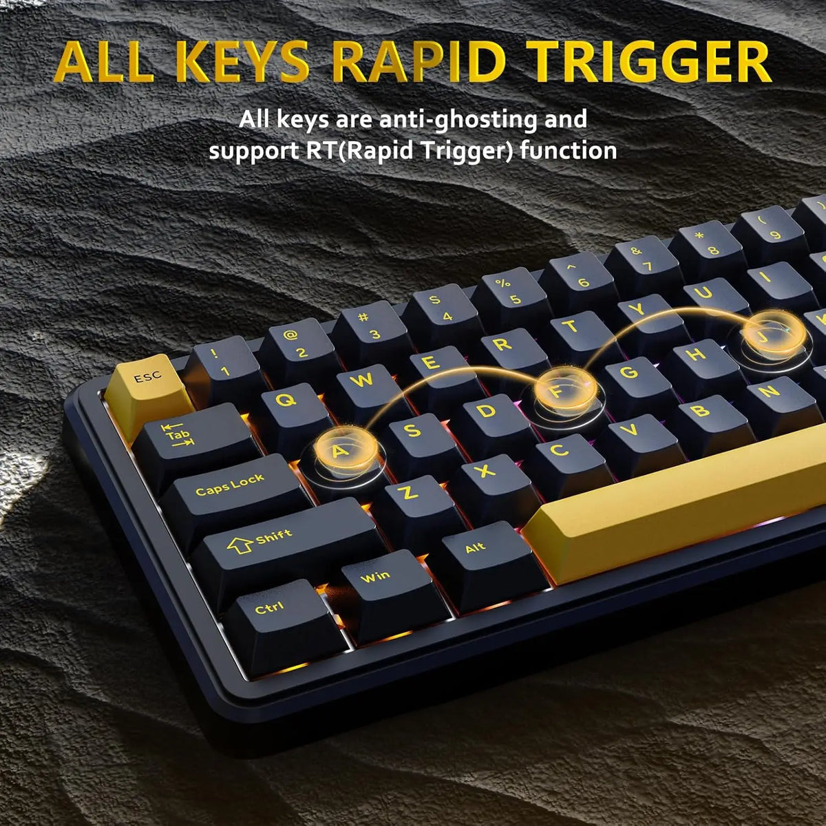 ATTACK SHARK X65 HE Hall Effect Keyboard, 8Khz Polling 0.01mm Adjustable Trigger 0.125ms Latency, Hot-Swappable RGB Backlit