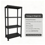 4 & 5 Tier Plastic Storage Shelving Unit, Heavy Duty Black PP Utility Rack, 3 Sizes Available Waterproof Organizer for Garage Kitchen Basement Laundry Pantry