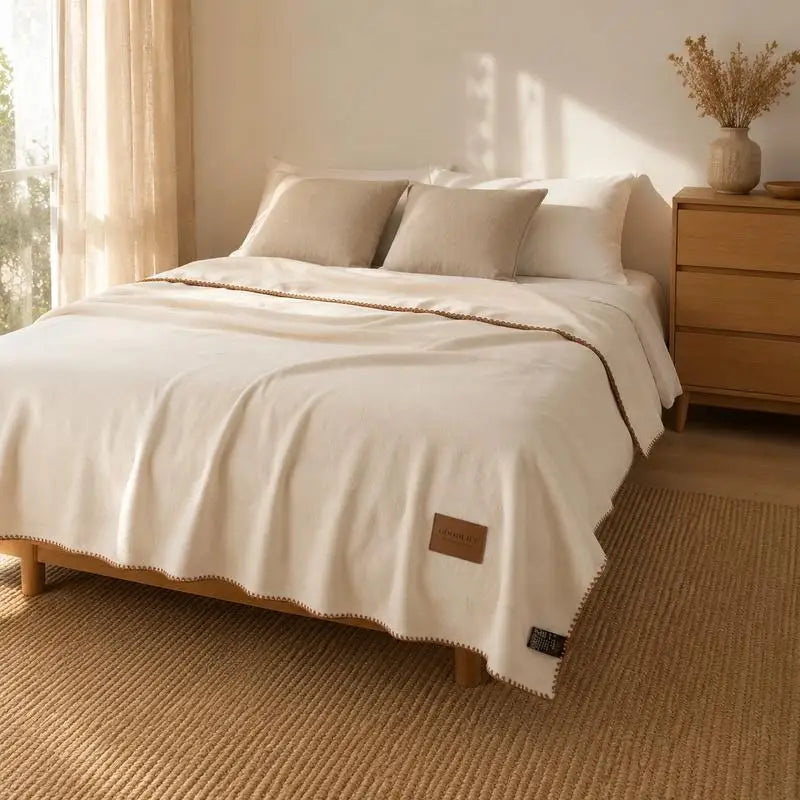 Fall Winter Simple Solid Artificial Lambswool Blanket Thickened Warm Multi-functional Blankets Soft Skin-friendly Cozy Blanket