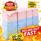 30-pack Non-stick, Sewage-resistant, Corrugated Microfiber Kitchen Cloths - Household Cleaning Cloths