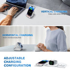 15W Magnetic Wireless Chargers 3 in 1 Foldable Phone Charge Dock Fast Charg Travel for Apple Watch IPhone 14/13/12/11/X AirPods