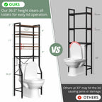 JHK 4-Tier Freestanding Bathroom Organizer Shelf Over Toilets with Adjustable Storage Rack Shelf and Basket Space Saver Above Toilet Storage Cabinet with 3 Hooks for Rooms