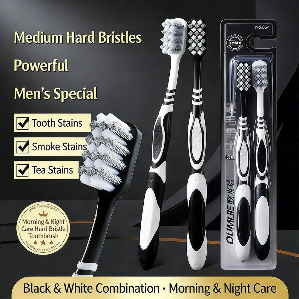 2/6/10PCS Hard Bristle Toothbrush Deep Cleaning Adult Dental Care Teeth Whitening Stain Removal Oral Care Toothbrush