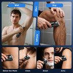 SEJOY Body Pubic Hair Trimmer for Men With Standing Recharge Dock,Balls Women Lady Shaver Hair Removal Bikini Trimmer