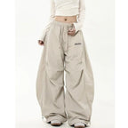 Y2K Black Striped Women Cargo Pants Korean Fashion Wide Leg Baggy Trousers Streetwear Autunm Harajuku Hip Hop Oversized Loose