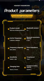 Ship From US Transformers TF-T01 Gaming Earphones Bluetooth 5.4 ENC Noise Reduction Headphones HD Call Music Earbuds Bumble Bee