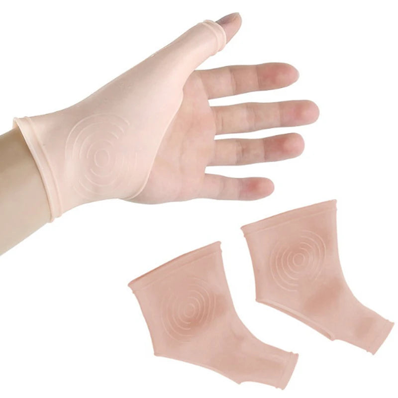 2PCS/1Pair Silicone Gel Wrist Thumb Support Gloves Arthritis Pressure Corrector〔CC55〕