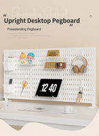 Home & Office Desktop Pegboard: Height-Adjustable Standing Storage Rack for Supplies, Also for Decorative Figurine Display