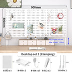 Home & Office Desktop Pegboard: Height-Adjustable Standing Storage Rack for Supplies, Also for Decorative Figurine Display - Nexvibe
